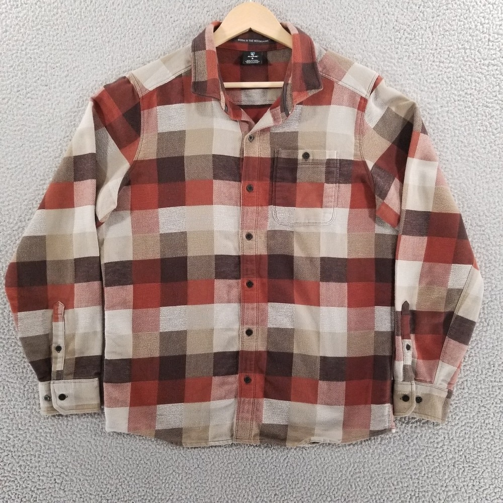 KUHL Shirt Mens Small Red Pixelatr Flannel Outdoor Hiking Plaid Performance - Picture 2 of 16